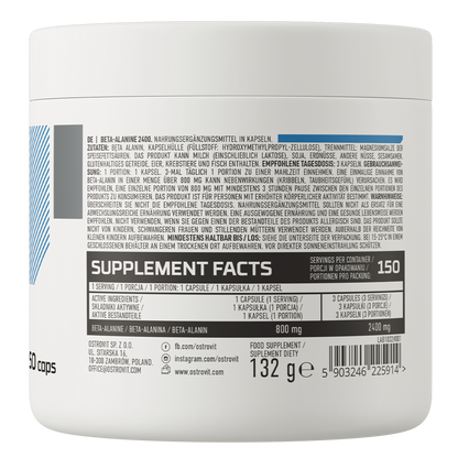 Beta-Alaniin 2400 mg - 150 kapslit